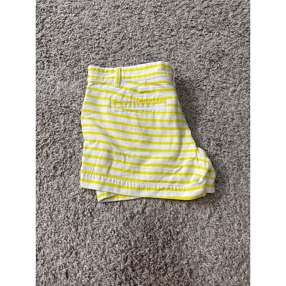 Gap Womens Yellow White Striped Chino Shorts Size 2 Summer Casual Preppy